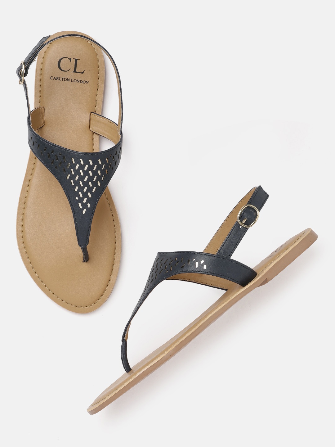 

Carlton London Women Navy Blue Open Toe Flats