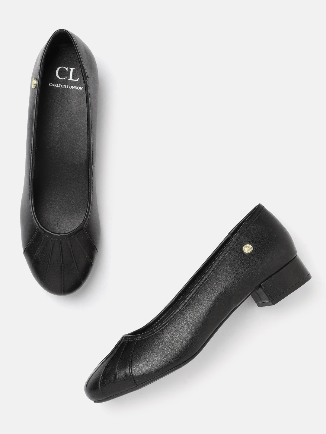 

Carlton London Women Black Solid Ballerinas with Pleats