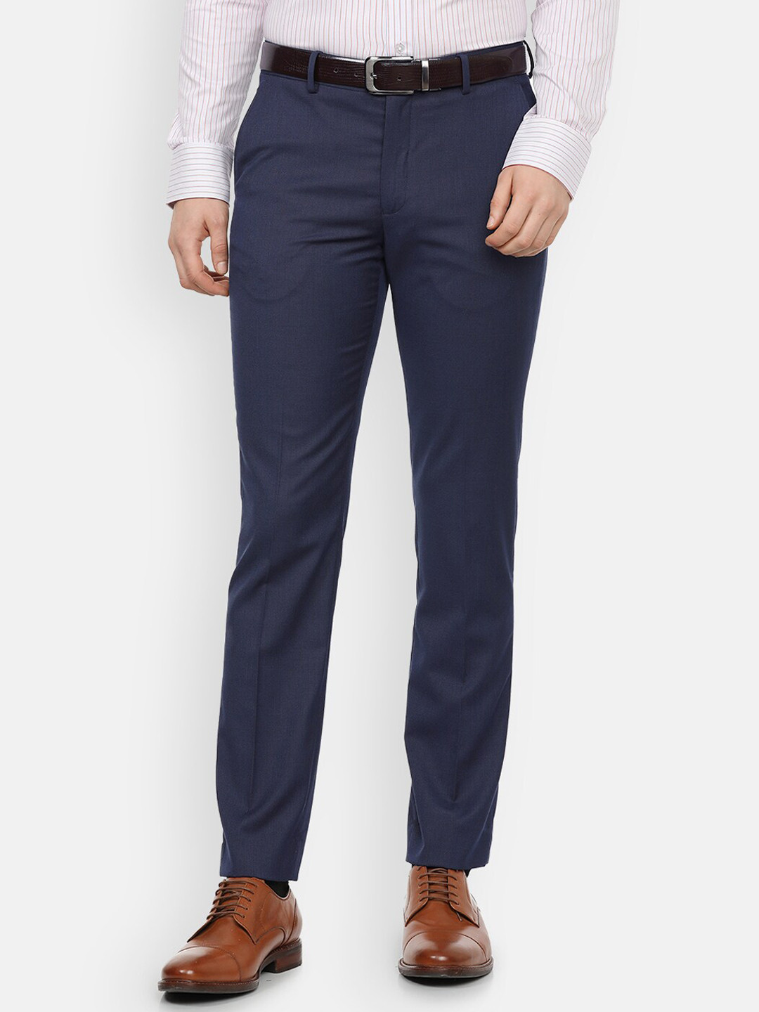

Louis Philippe Men Navy Blue Slim Fit Trousers