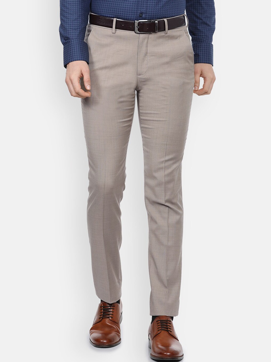 

Louis Philippe Permapress Men Khaki Slim Fit Trousers