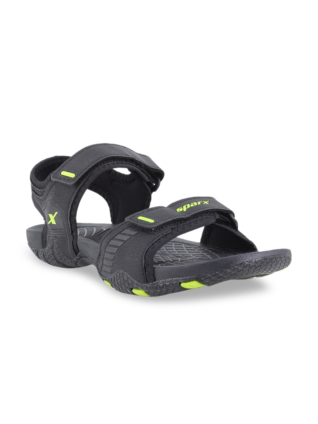 

Sparx Men Black Textured Floater Sports Sandals