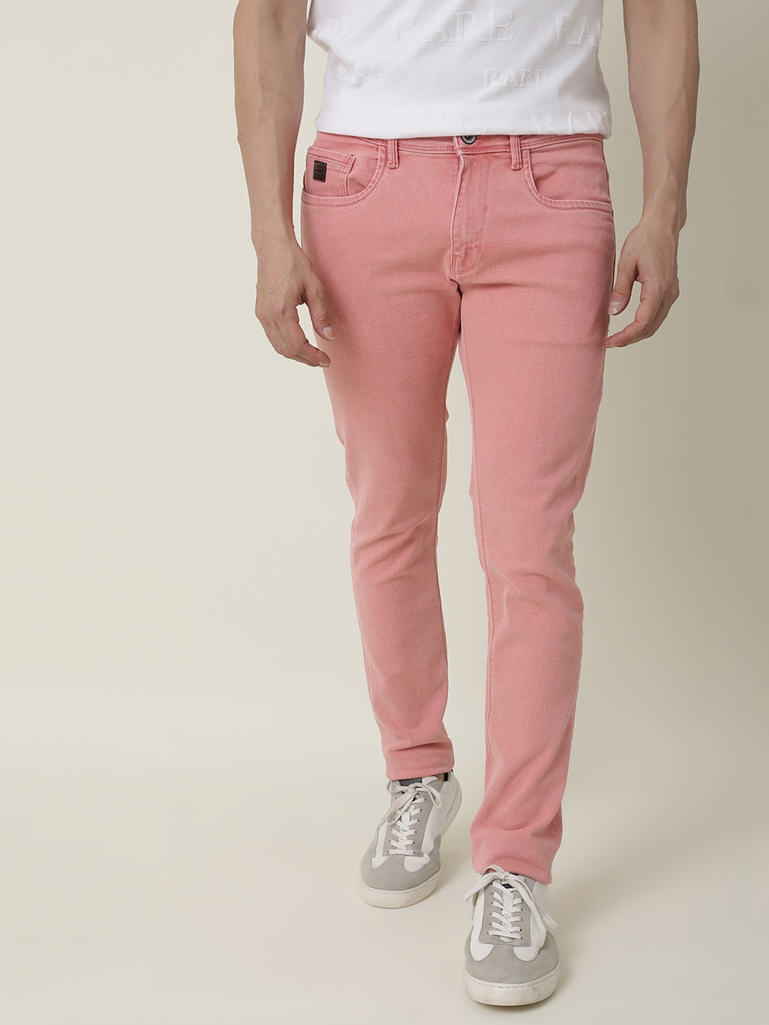 

RARE RABBIT Men Sayo Slim Fit Stretchable Jeans, Pink