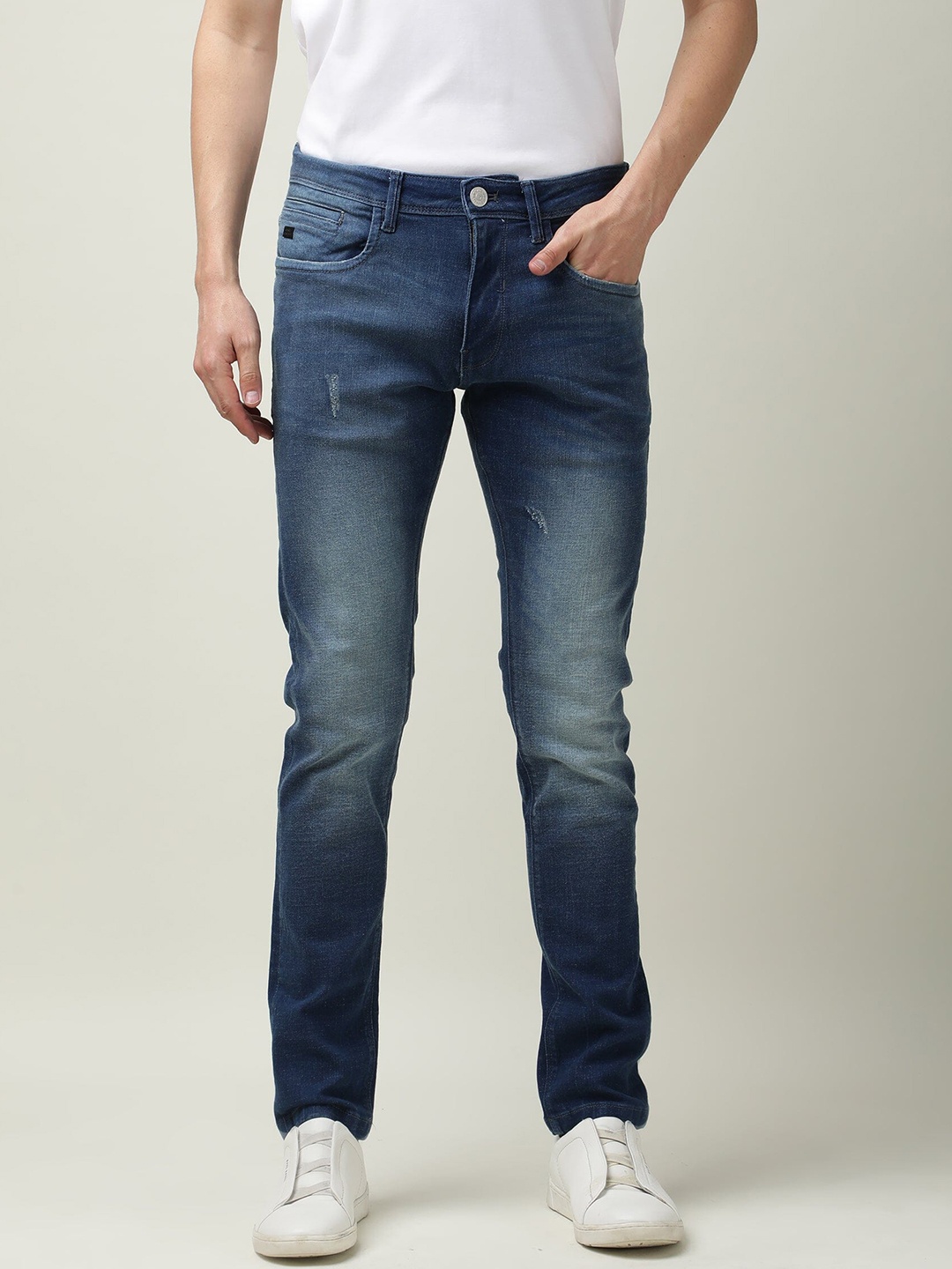 

RARE RABBIT Men Calca Slim Fit Stretchable Jeans, Blue
