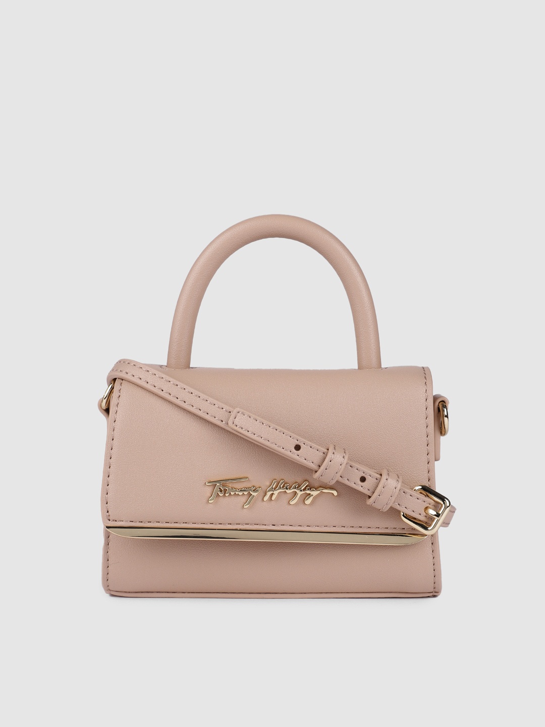 

Tommy Hilfiger Nude-Coloured Structured Satchel