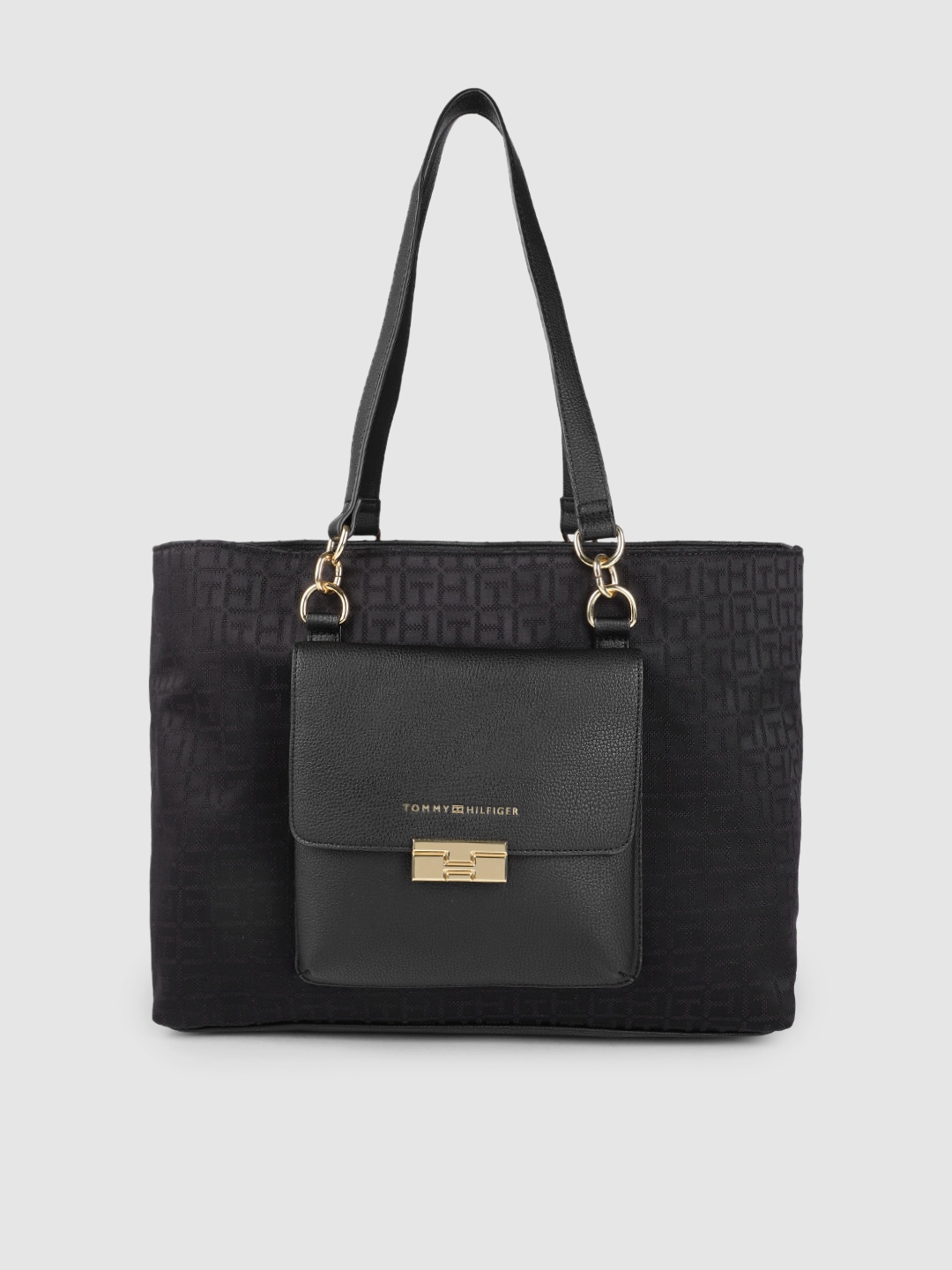 

Tommy Hilfiger Black Textured Shoulder Bag