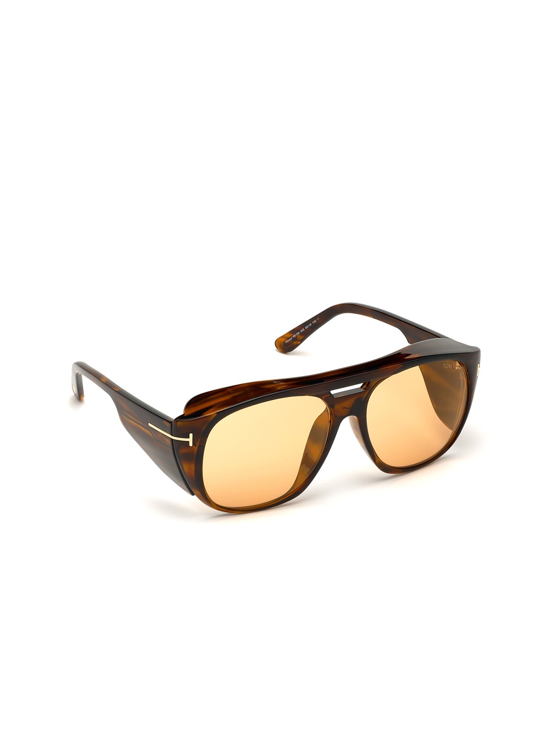 

Tom Ford Men Brown Lens & Brown Shield Sunglasses with UV Protected Lens