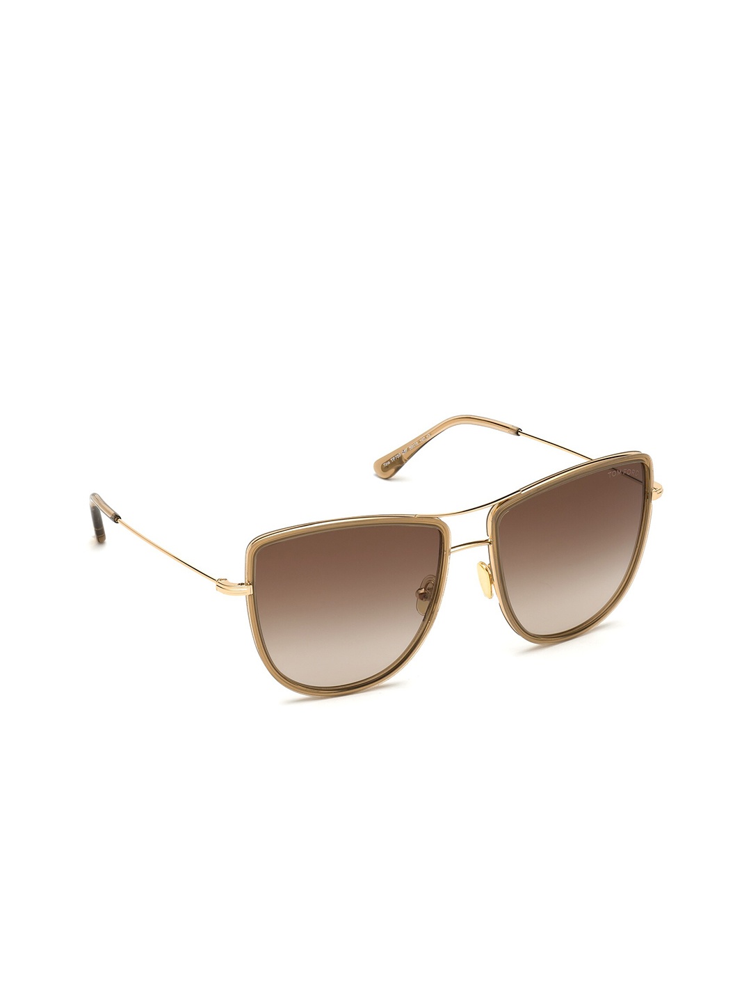 

Tom Ford Women Brown Lens & Gold-Toned Oval Sunglasses with UV Protected Lens