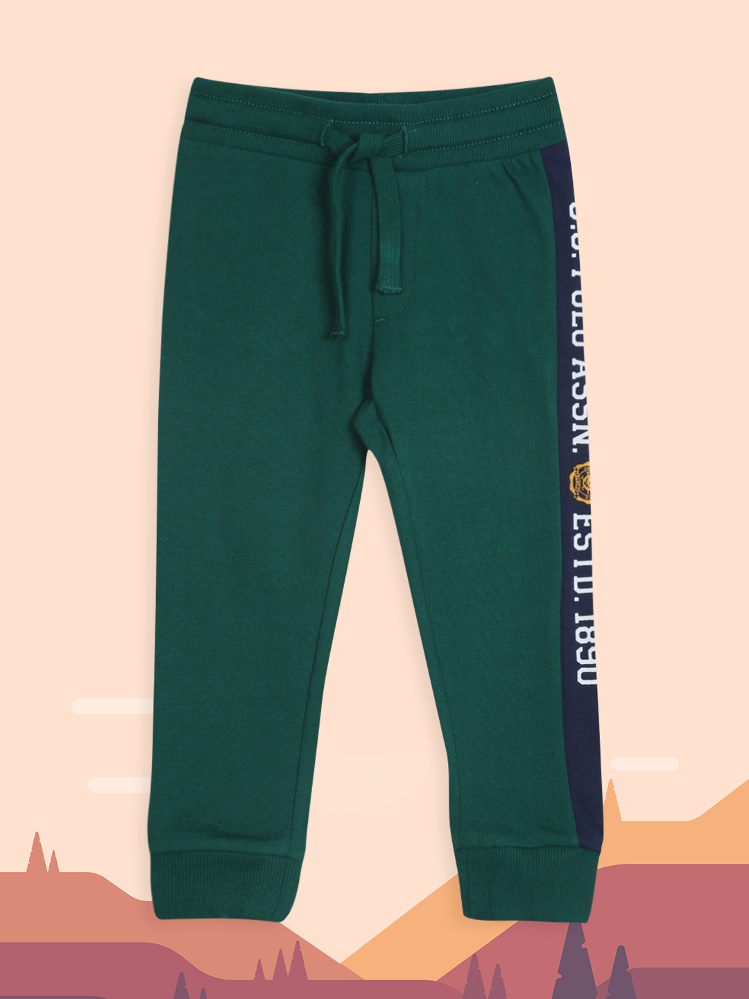 

U.S. Polo Assn. Kids Boys Green & Blue Straight Fit Joggers