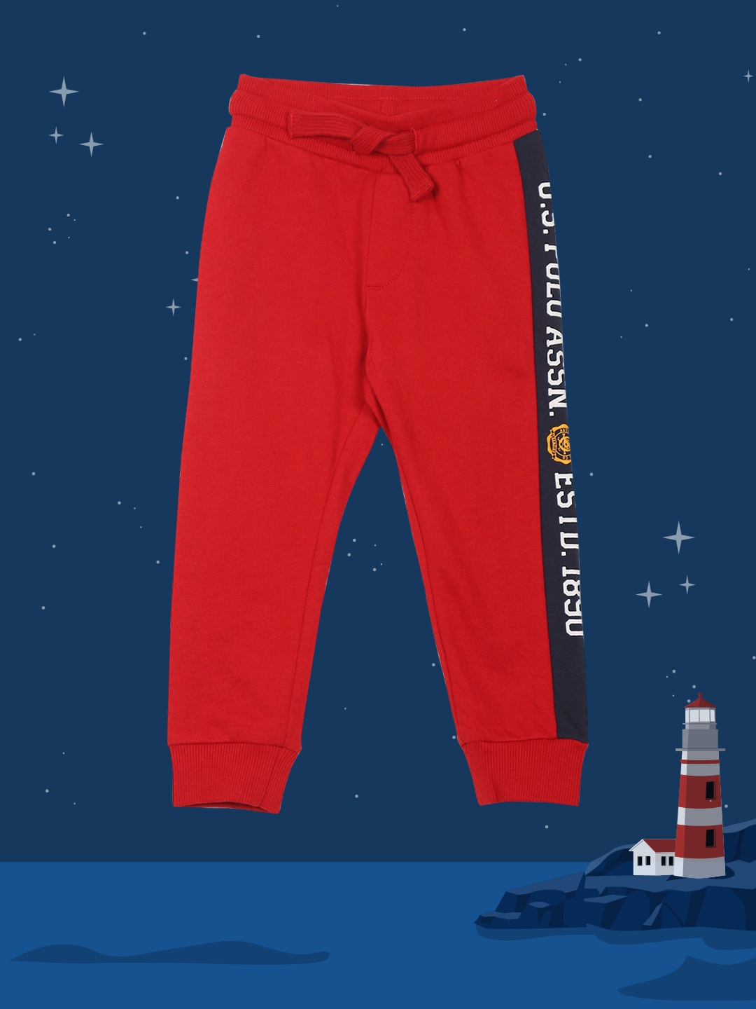 

U.S. Polo Assn. Kids Boys Red & Black Straight-Fit Joggers