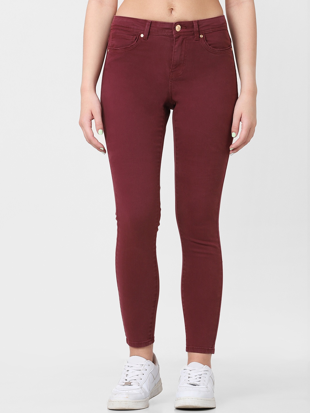 

ONLY Women Maroon Slim Fit Jeans