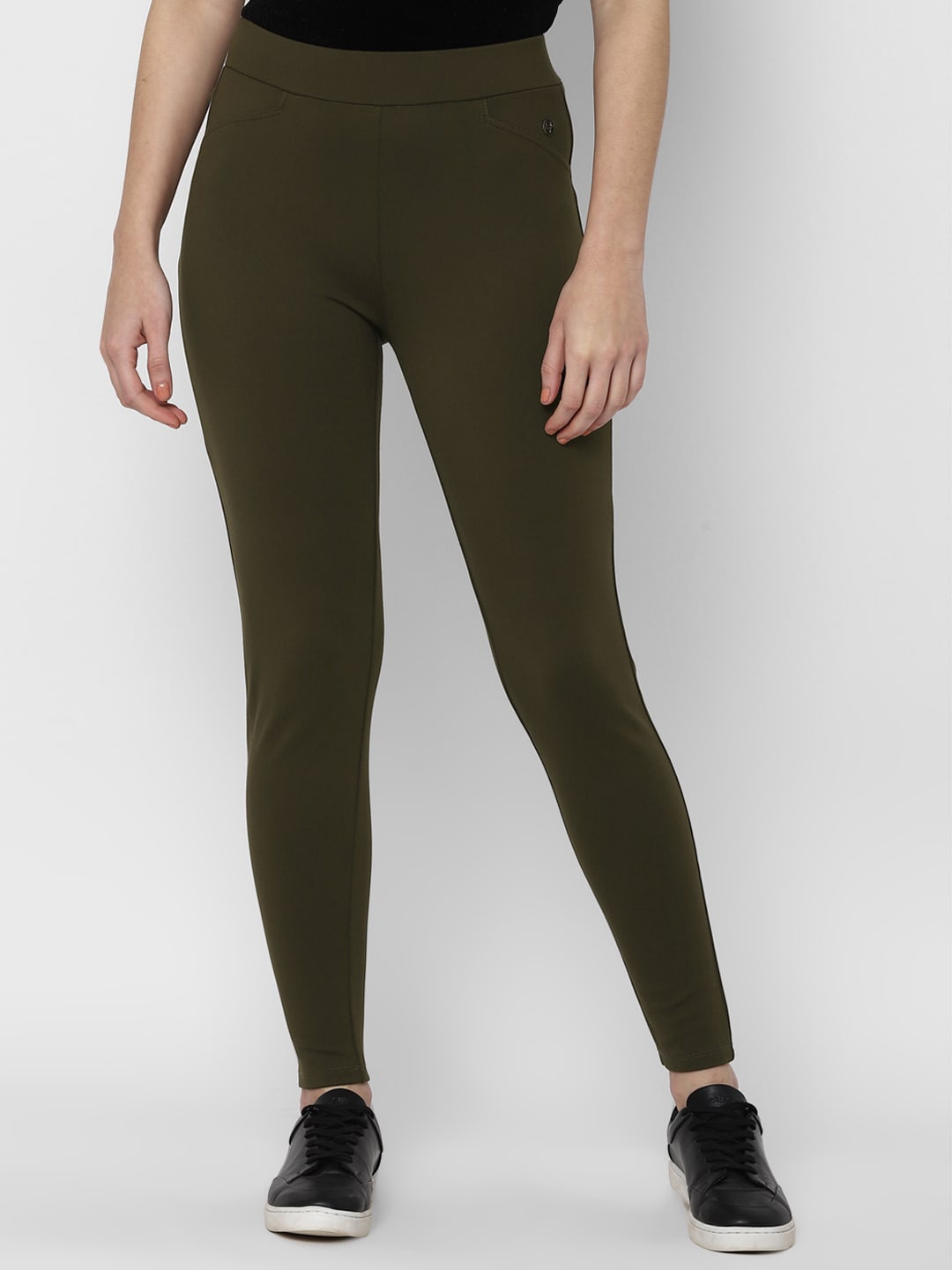 

Allen Solly Woman Women Olive Green Trousers