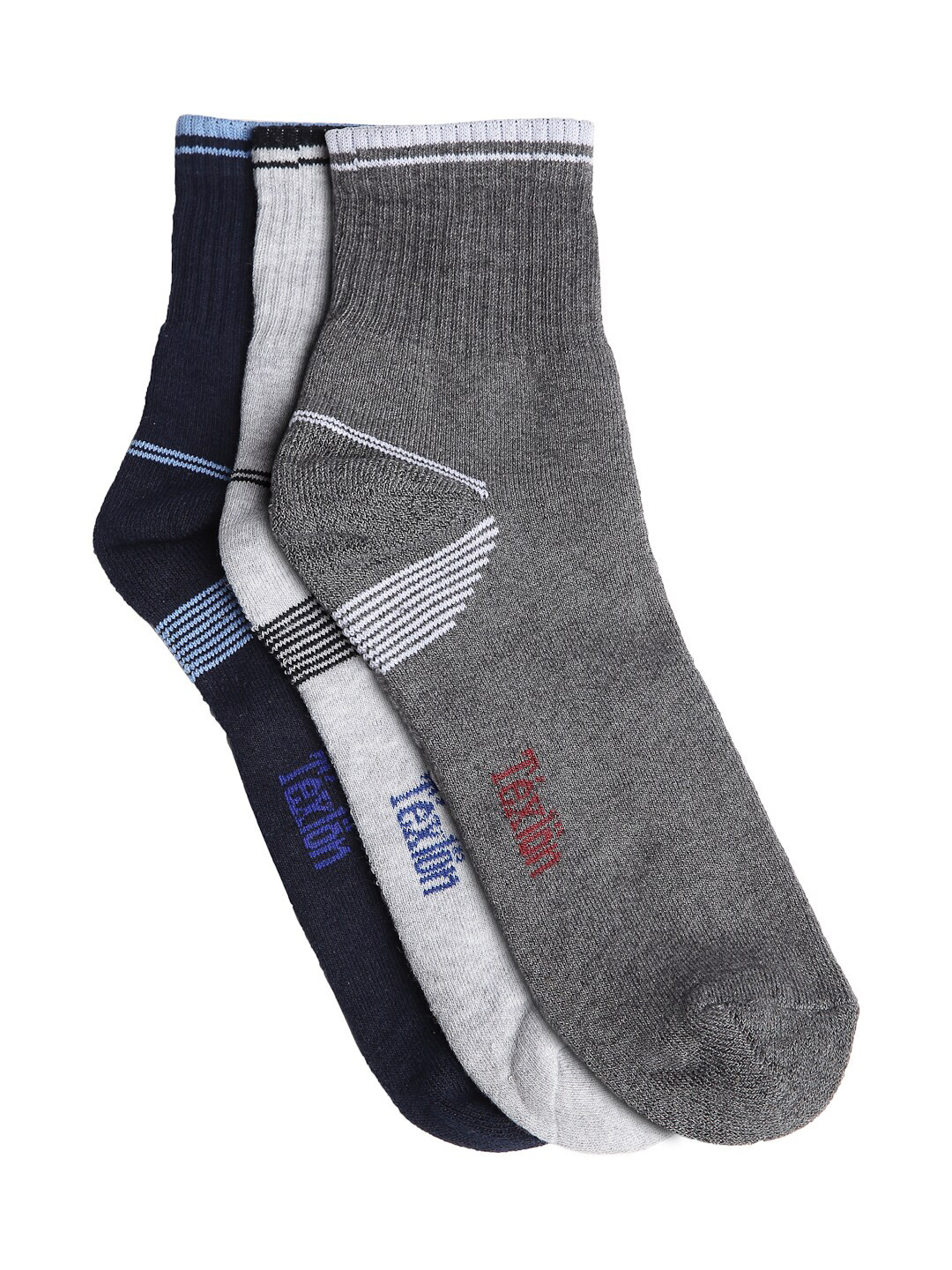 

Texlon Men Pack Of 3 Assorted Ankle-Length Socks