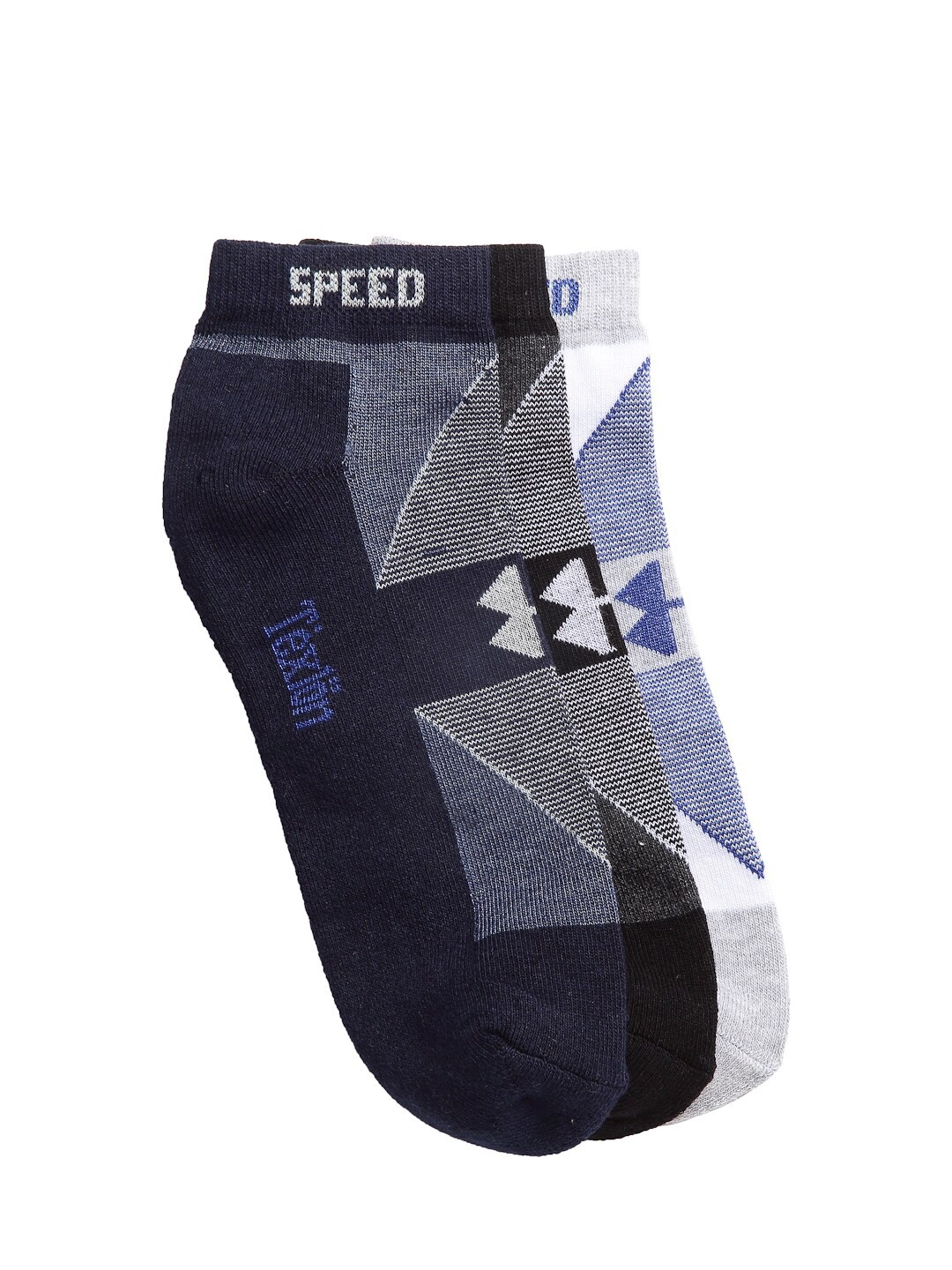 

Texlon Men Pack Of 3 Assorted Ankle-Length Socks