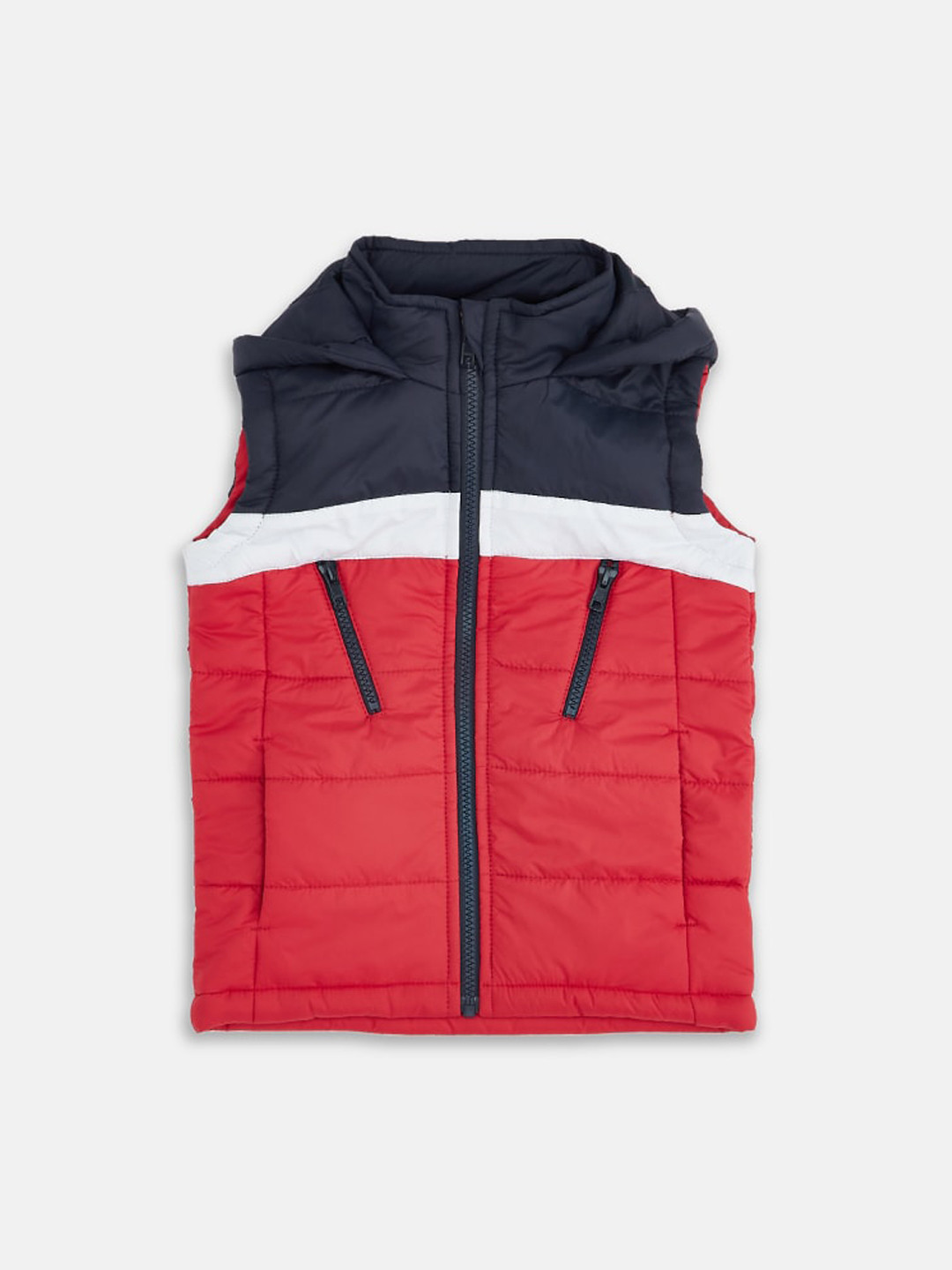 

Pantaloons Junior Boys Red Colourblocked Crop Padded Jacket