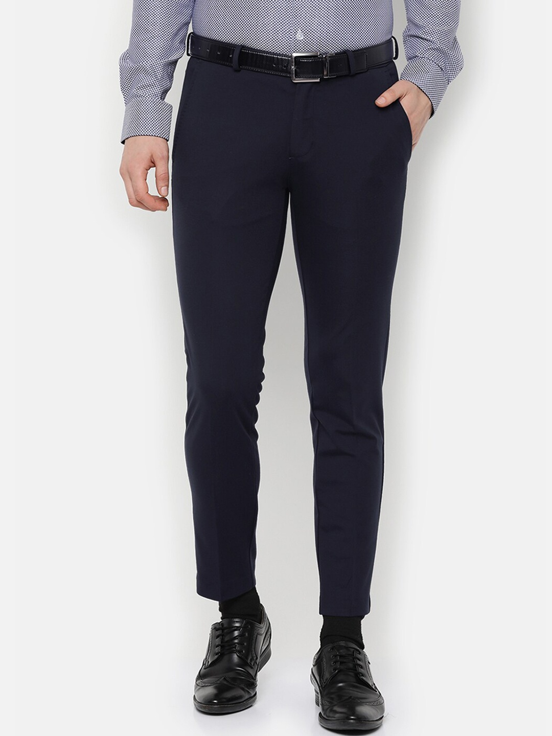 

Allen Solly Men Navy Blue Slim Fit Trousers