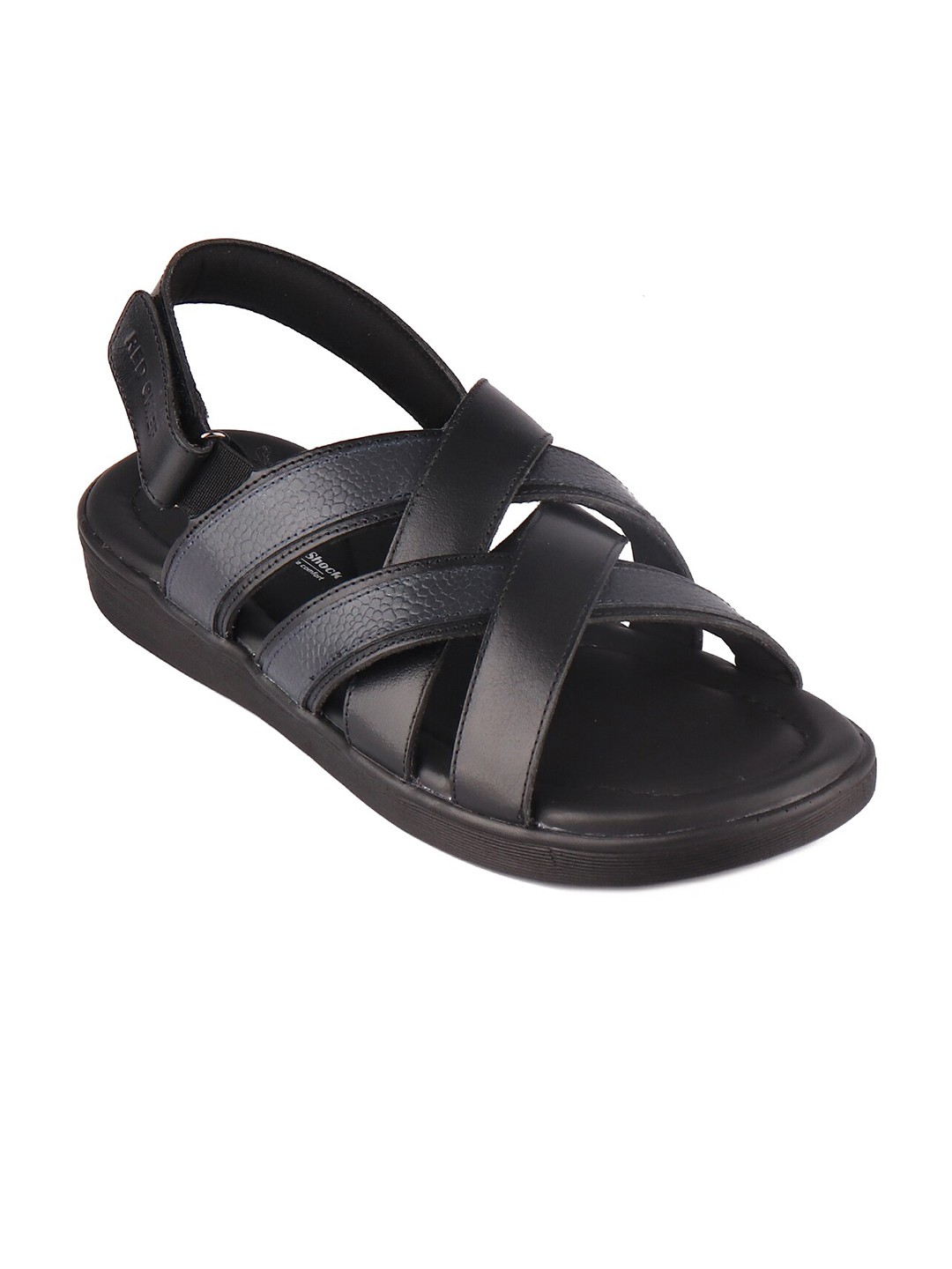 

Red Chief Men Black Leather Comfort Sandals