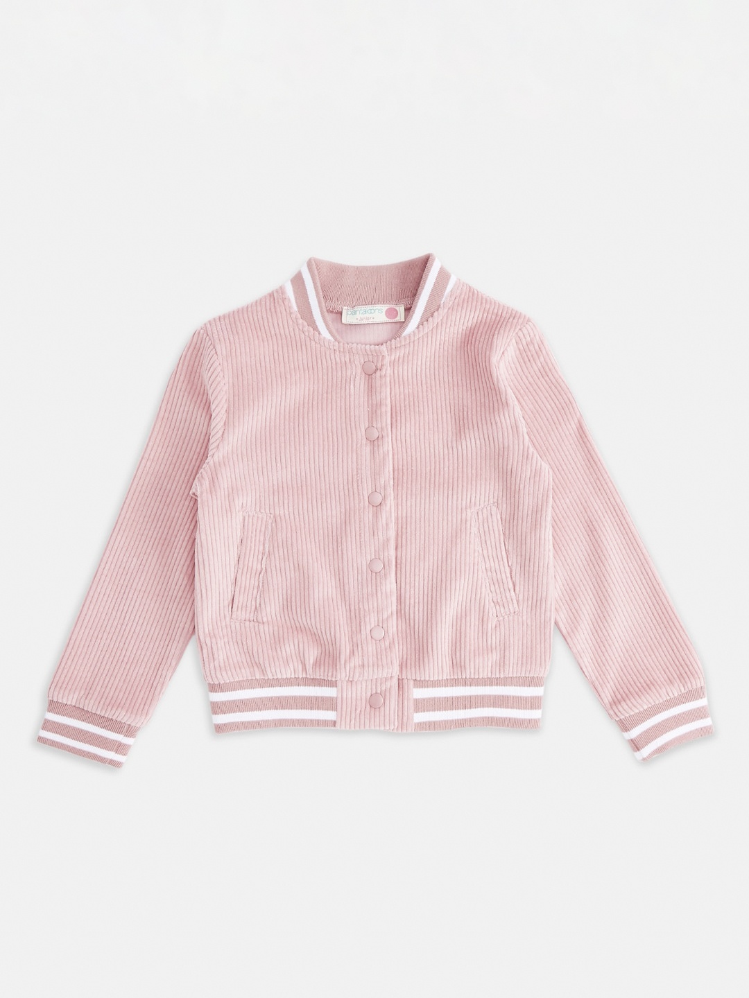 

Pantaloons Junior Girls Peach-Coloured Bomber with Embroidered Jacket