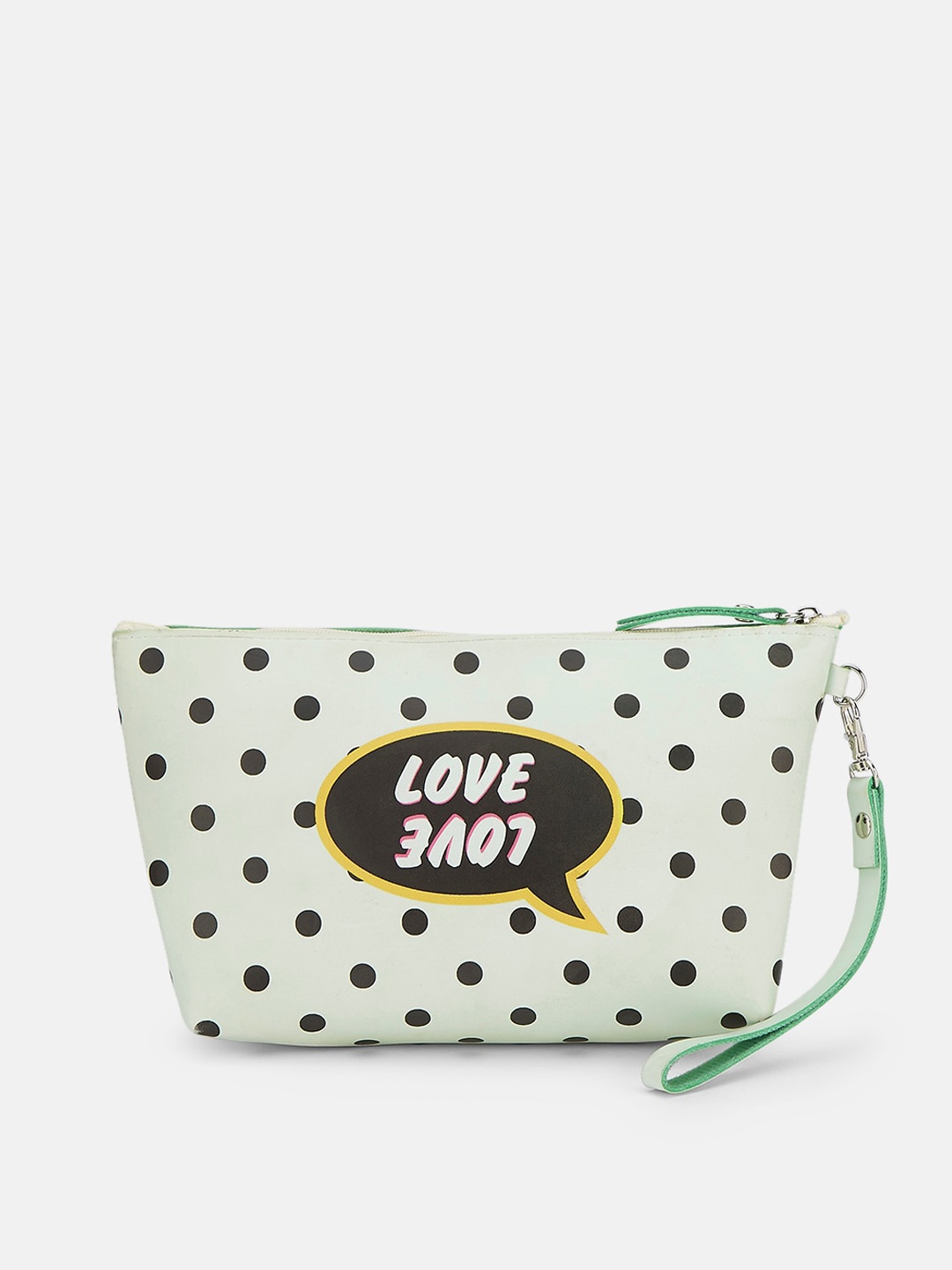 

Forever Glam by Pantaloons Women Green & White Printed Travel Pouch