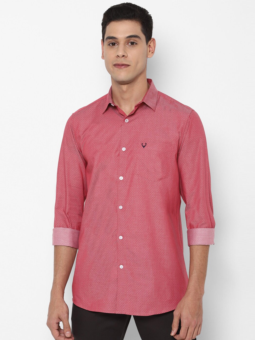 

Allen Solly Men Pink Slim Fit Casual Shirt