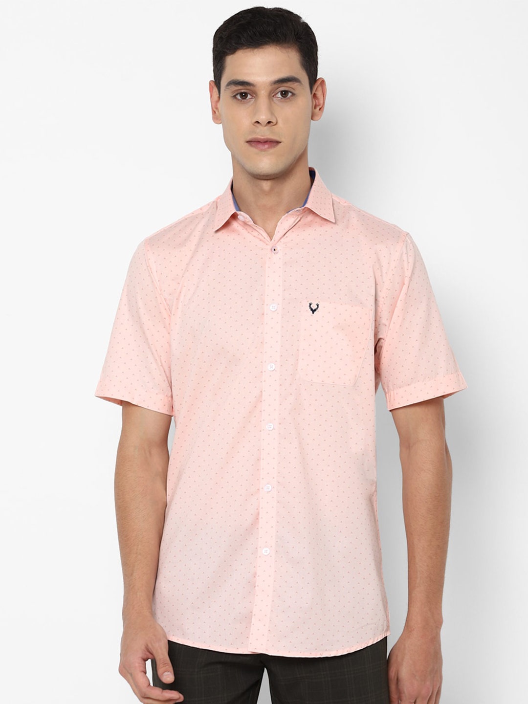 

Allen Solly Men Pink Slim Fit Micro Ditsy Opaque Printed Cotton Casual Shirt