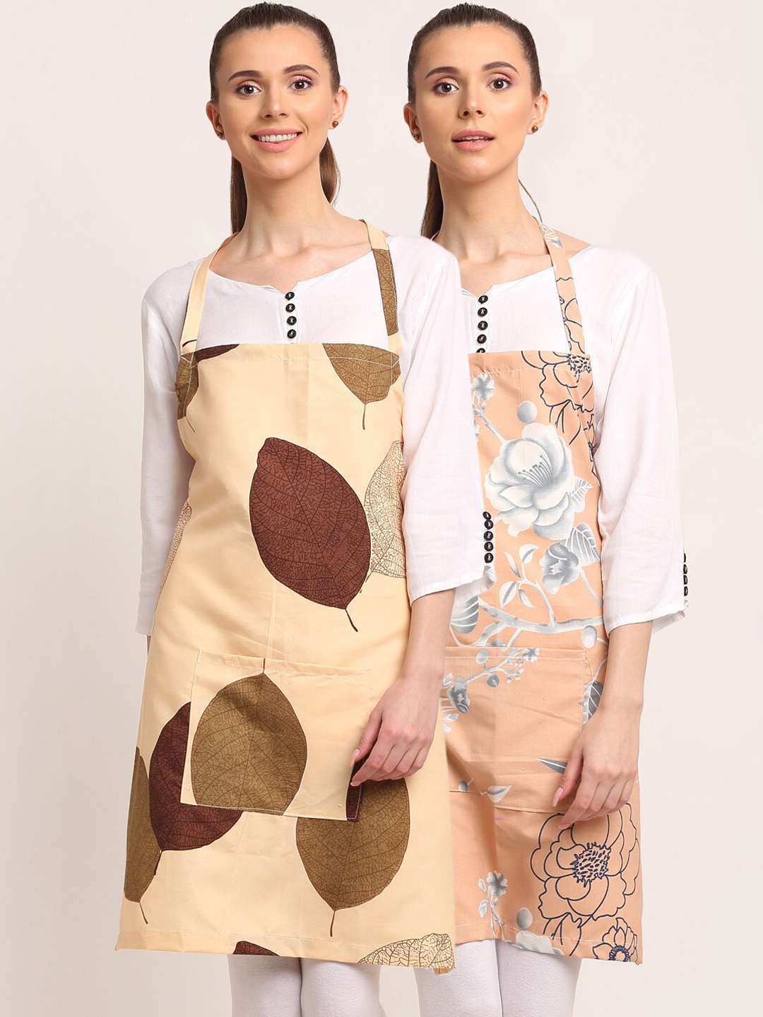 

TAG 7 Multicoloured Pack of 4 Printed Aprons & Napkins, Multi