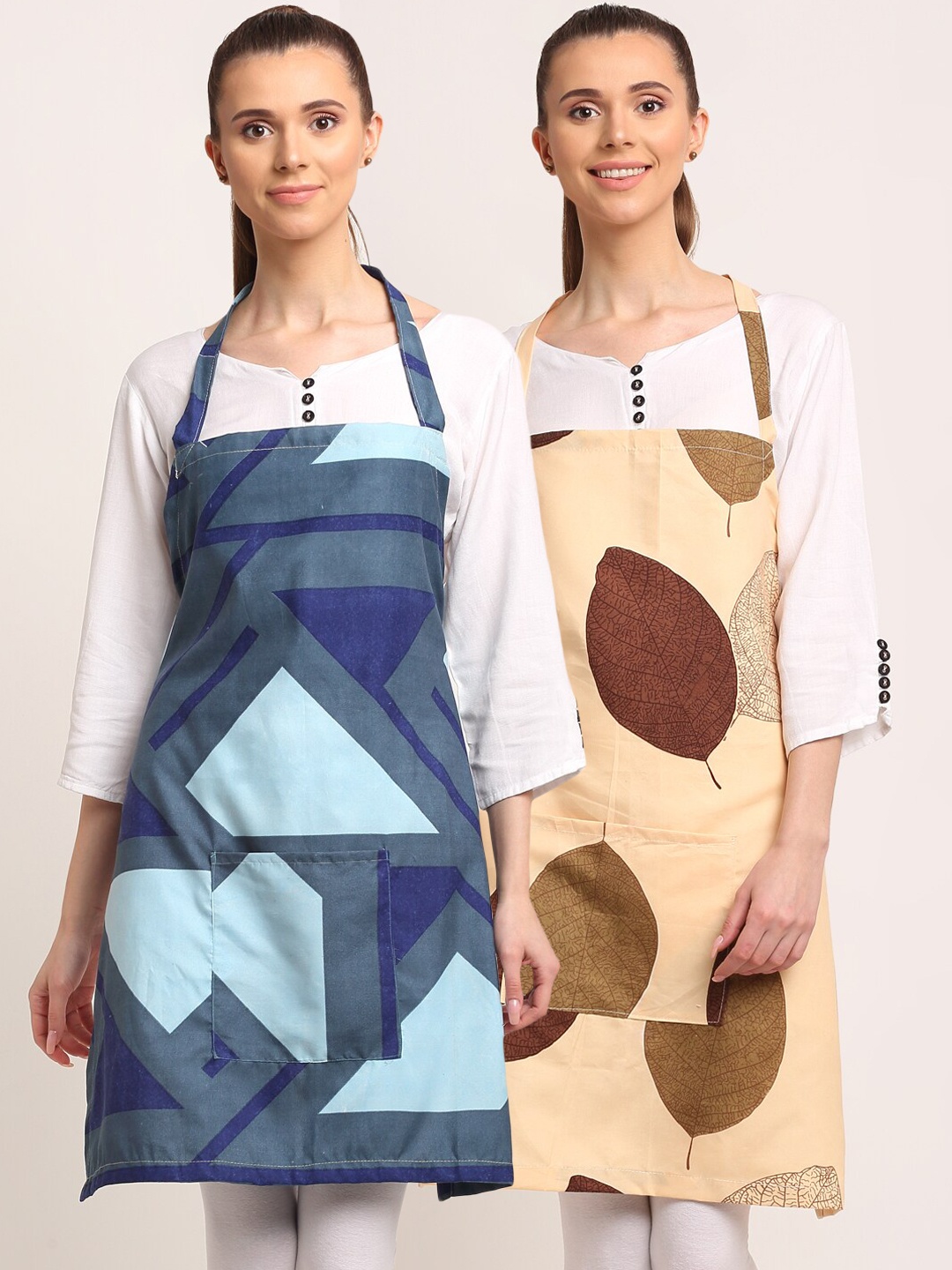 

TAG 7 Multicoloured Pack of 4 Printed Aprons & Napkins, Multi