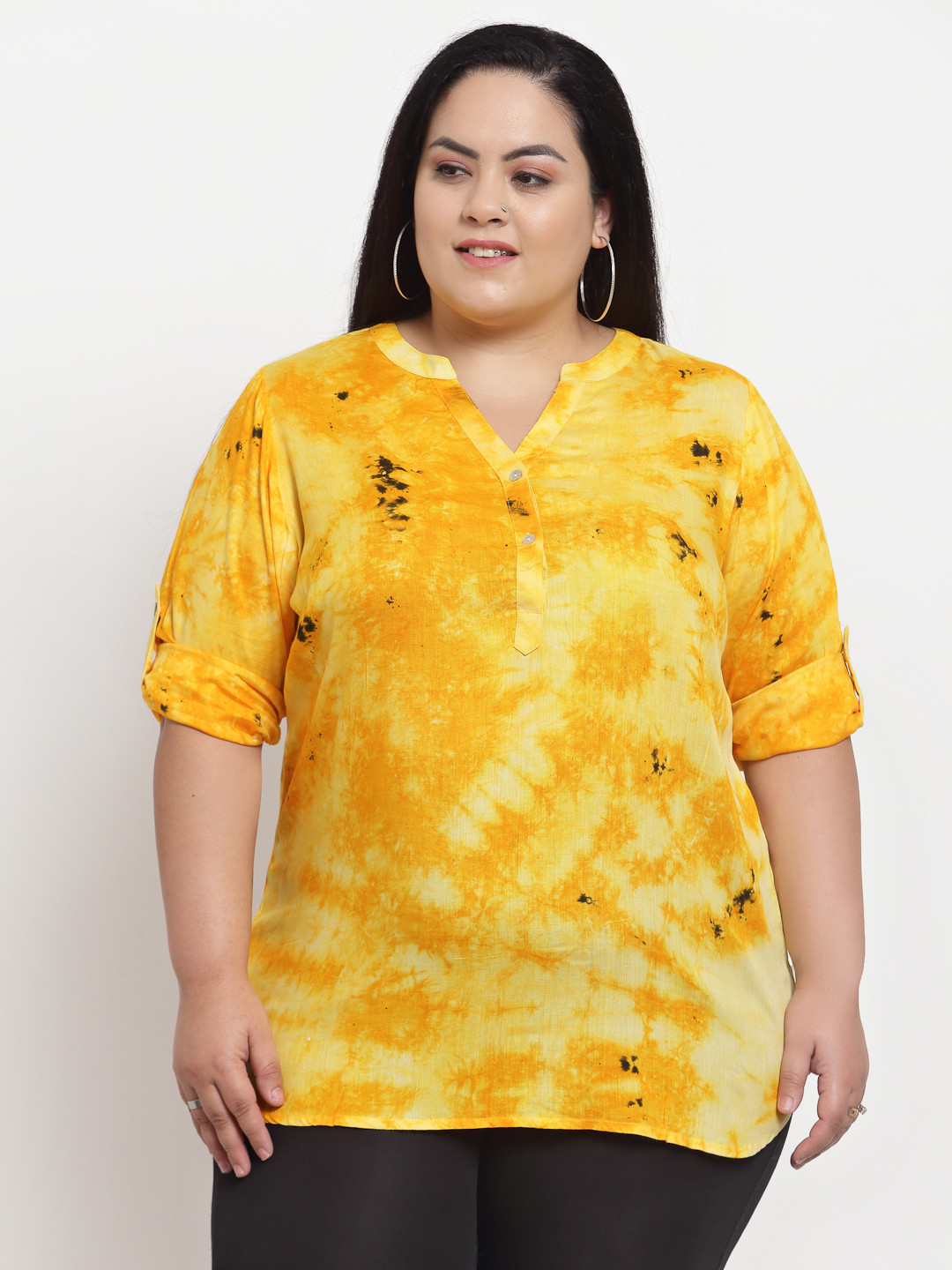 

plusS Yellow Dyed Pure Cotton Top