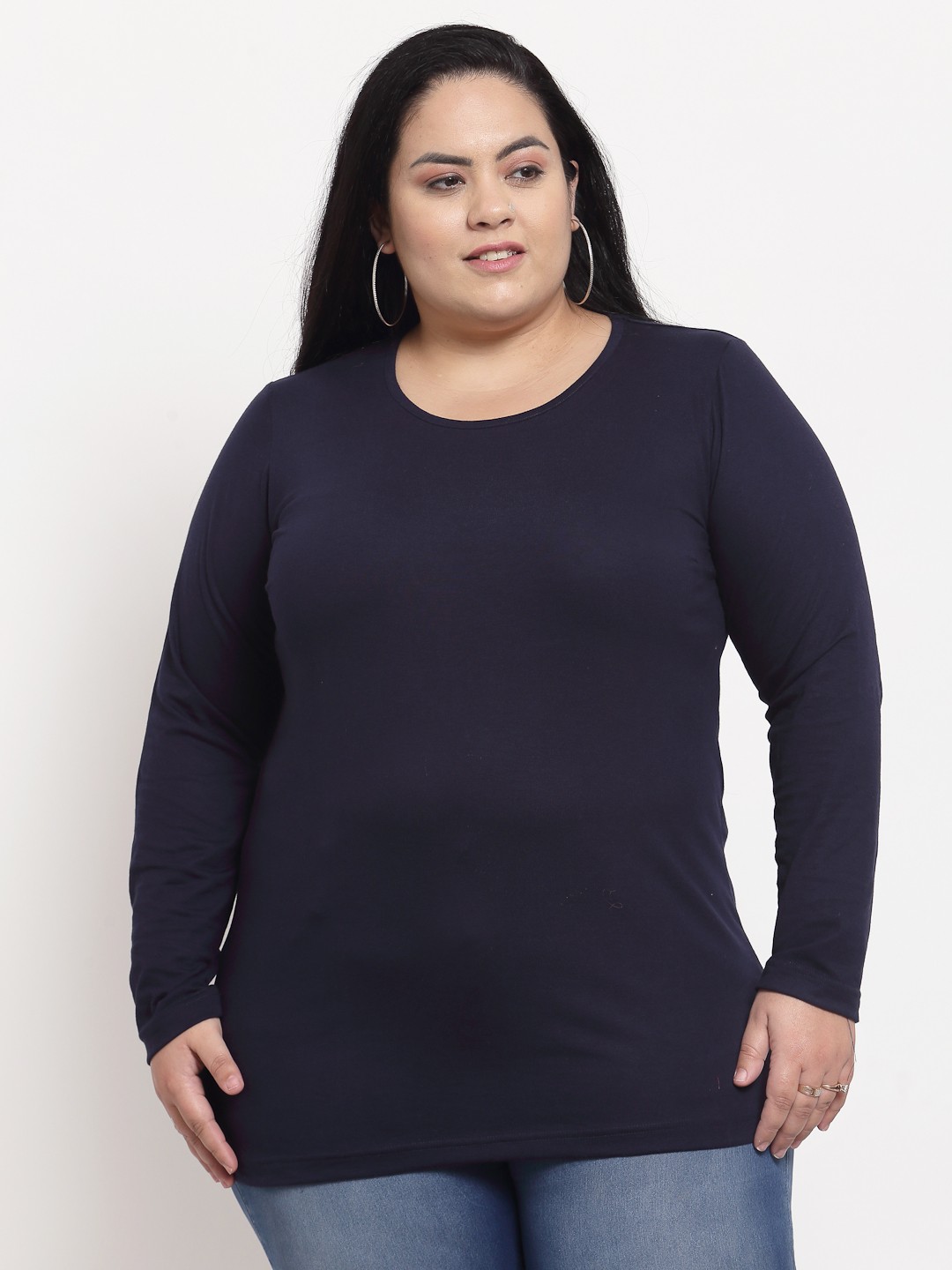 

plusS Navy Blue Pure Cotton Top