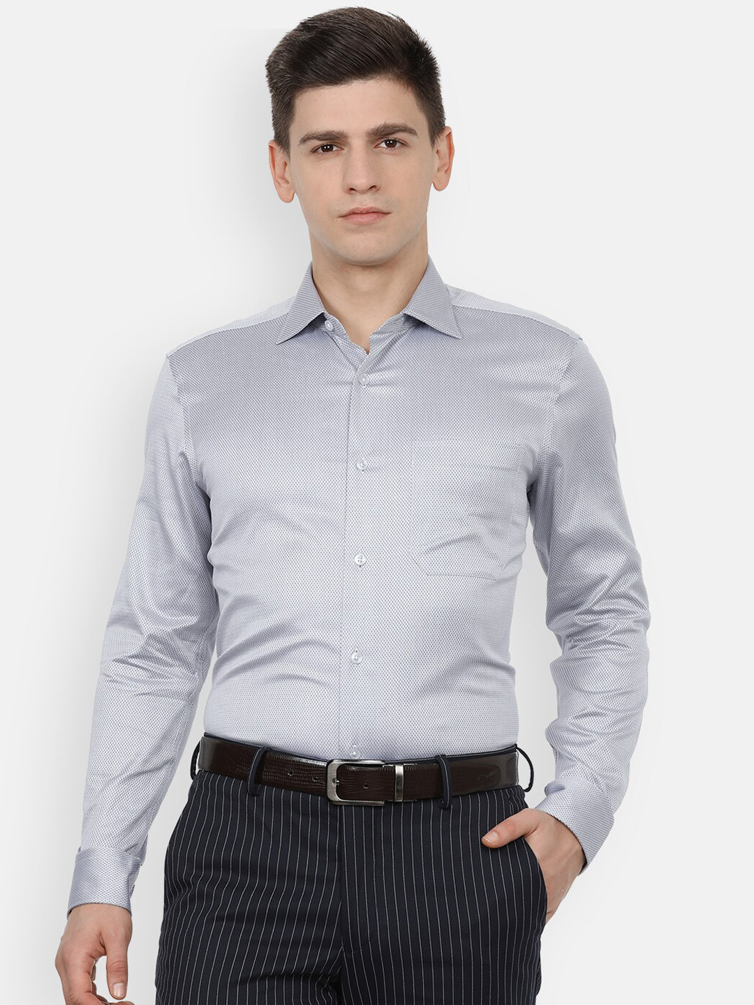 

Louis Philippe Gods & Kings Men Grey Formal Shirt