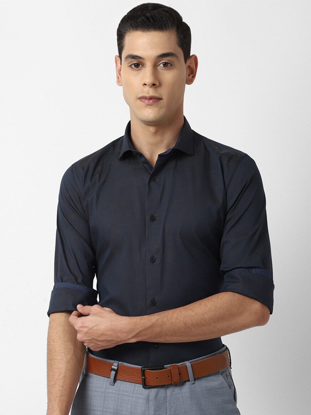 

Louis Philippe Sport Men Navy Blue Slim Fit Casual Shirt