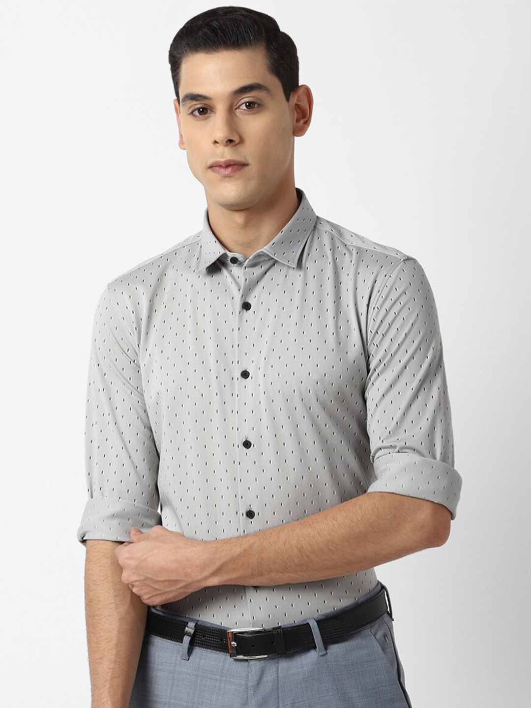 

Louis Philippe Sport Men Grey Slim Fit Printed Casual Shirt