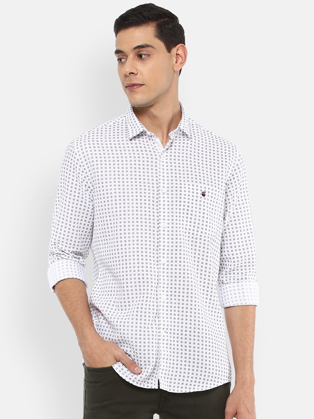 

Louis Philippe Sport Men White Slim Fit Printed Casual Shirt