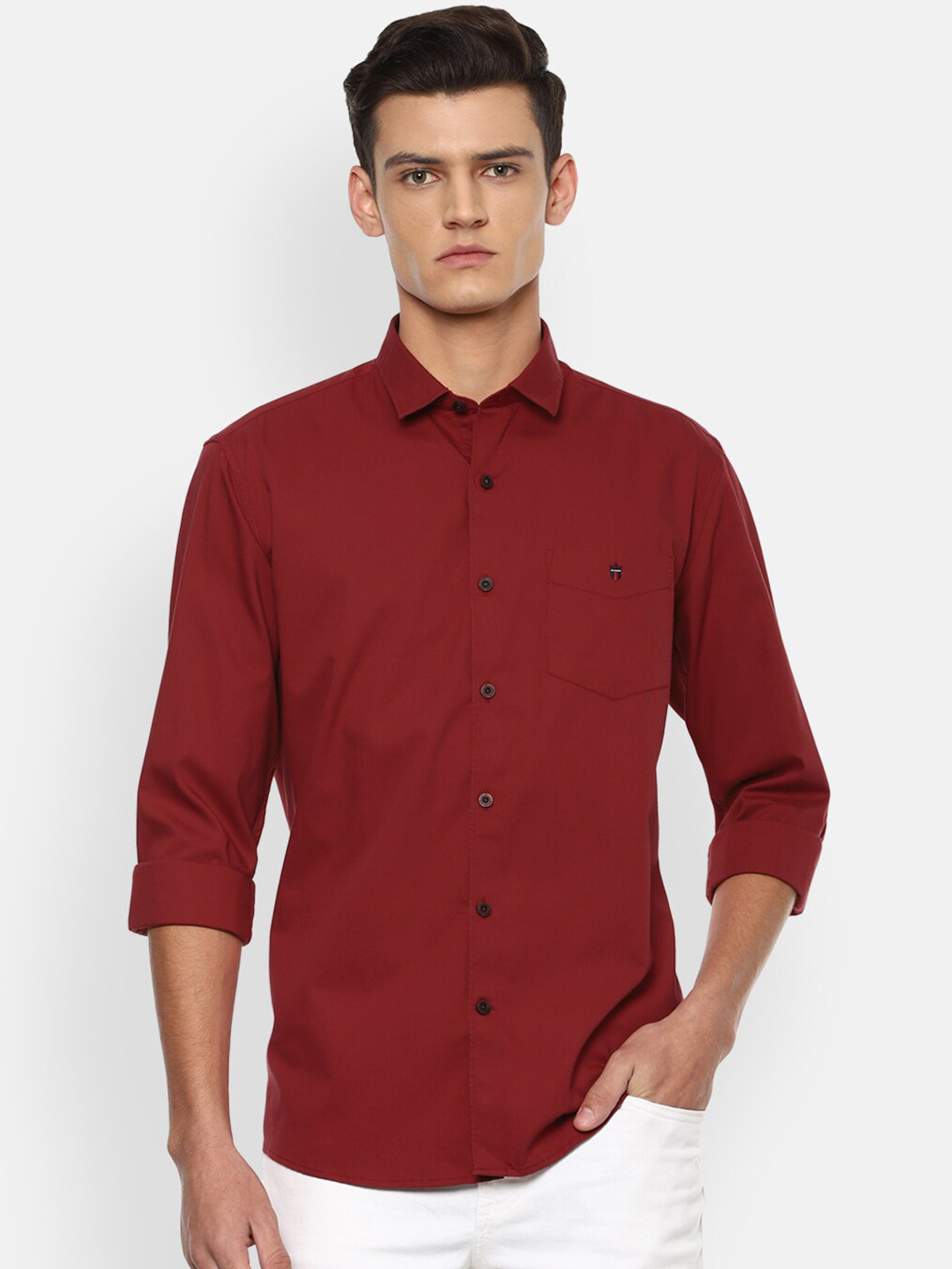 

Louis Philippe Sport Men Maroon Slim Fit Casual Shirt
