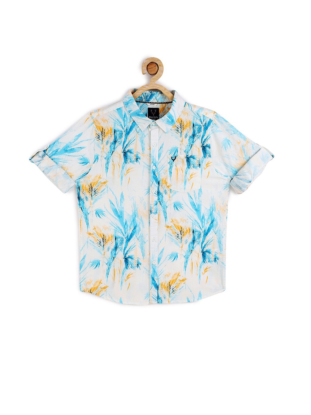 

Allen Solly Junior Boys White Slim Fit Floral Printed Casual Shirt