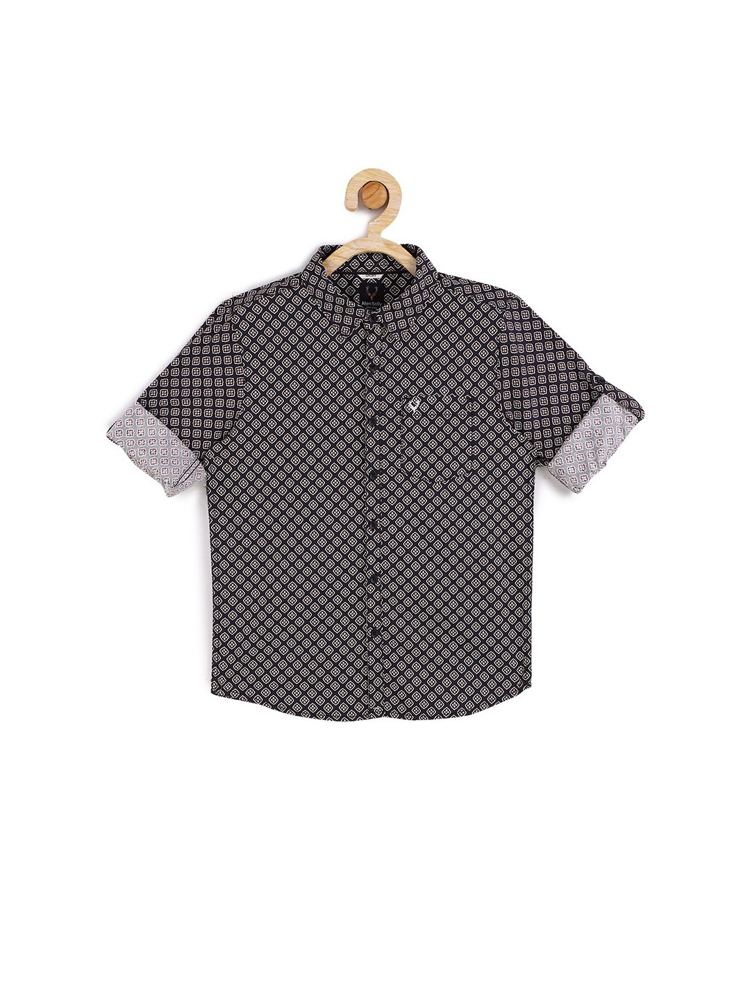 

Allen Solly Junior Boys Navy Blue Slim Fit Printed Casual Shirt