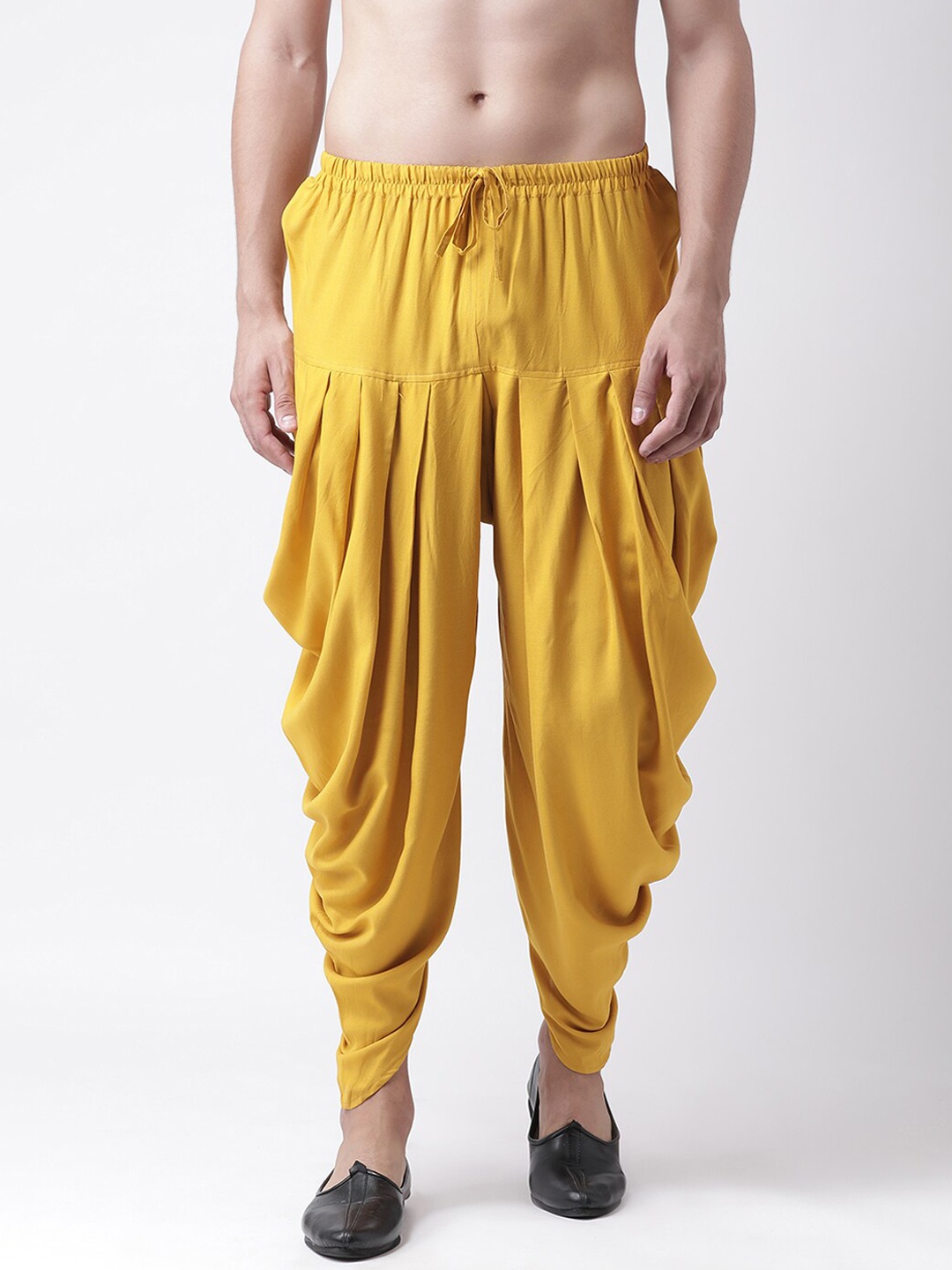 

DEYANN Mustard Yellow Silk Dhoti Pants
