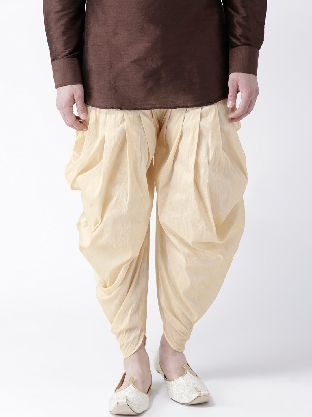 

DEYANN Men Beige Solid Readymade Dhotis, Cream