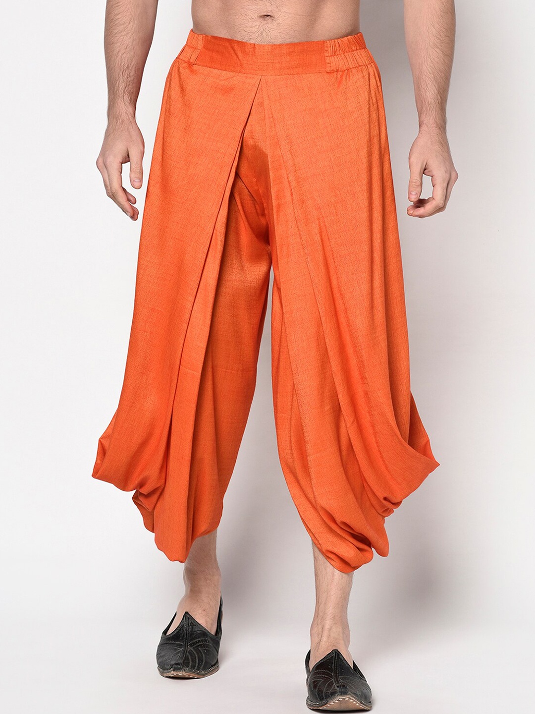 

DEYANN Orange Silk Dhoti Pants