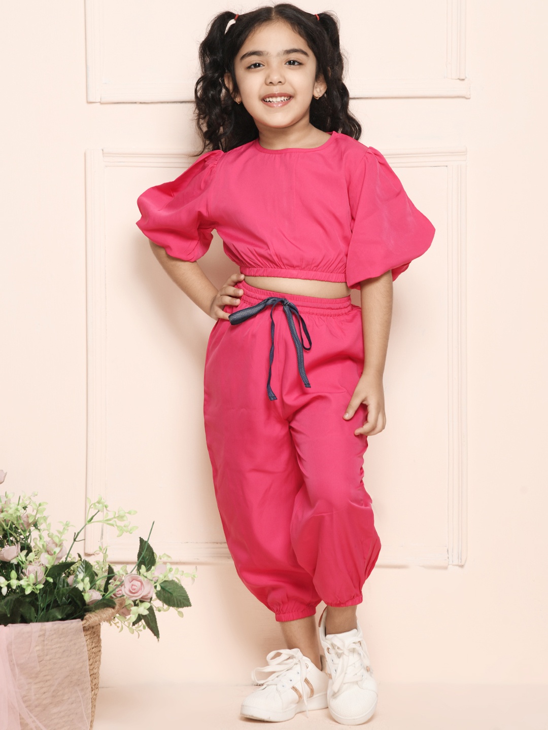 

LilPicks Girls Pink Top with Joggers