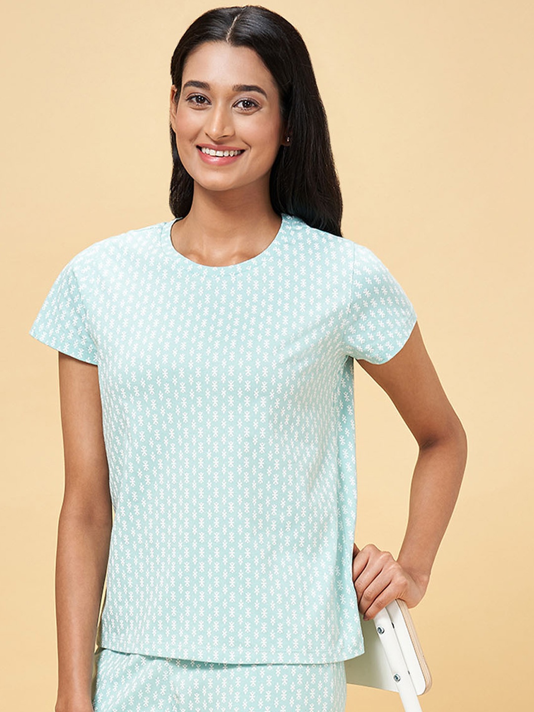

Dreamz by Pantaloons Blue Print Lounge tshirt