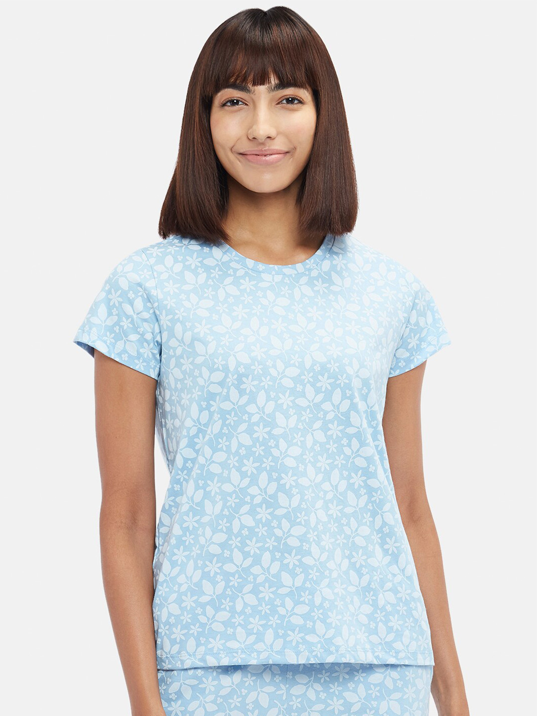 

Dreamz by Pantaloons Women Blue Printed Lounge T-shirt