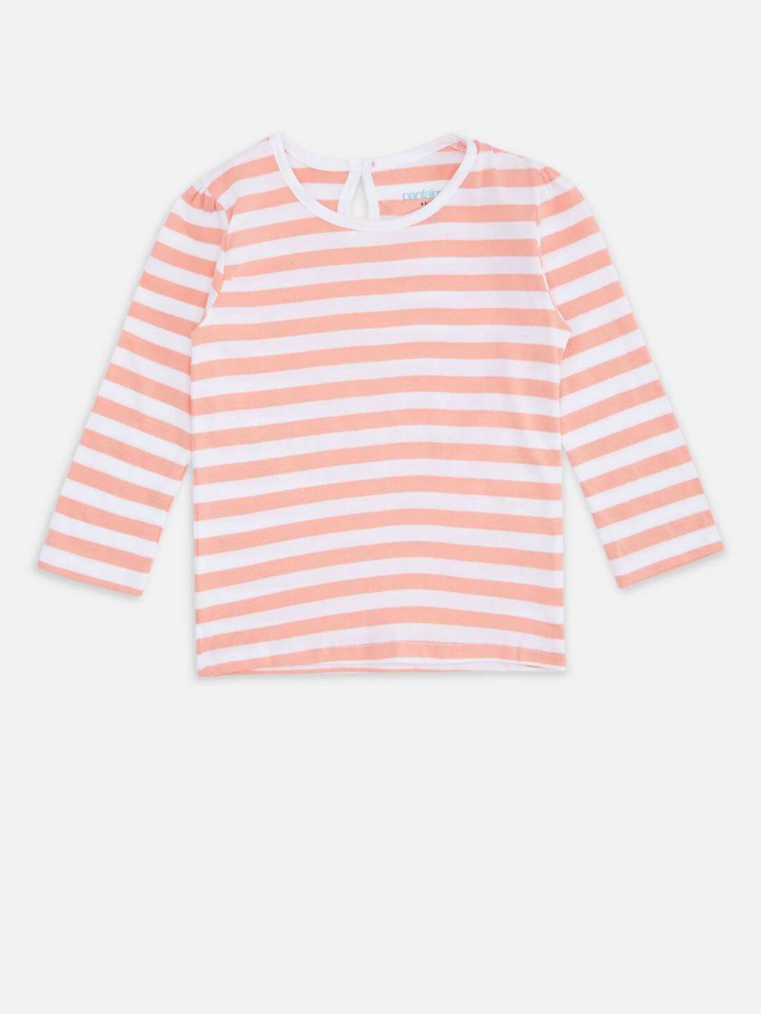 

Pantaloons Baby Girls Pink & White Striped T-shirt