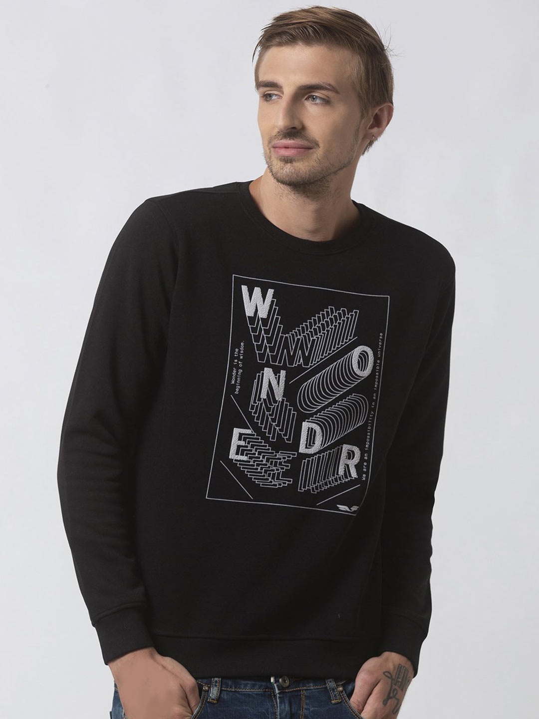 

Status Quo Men Black Printed Sweatshirt