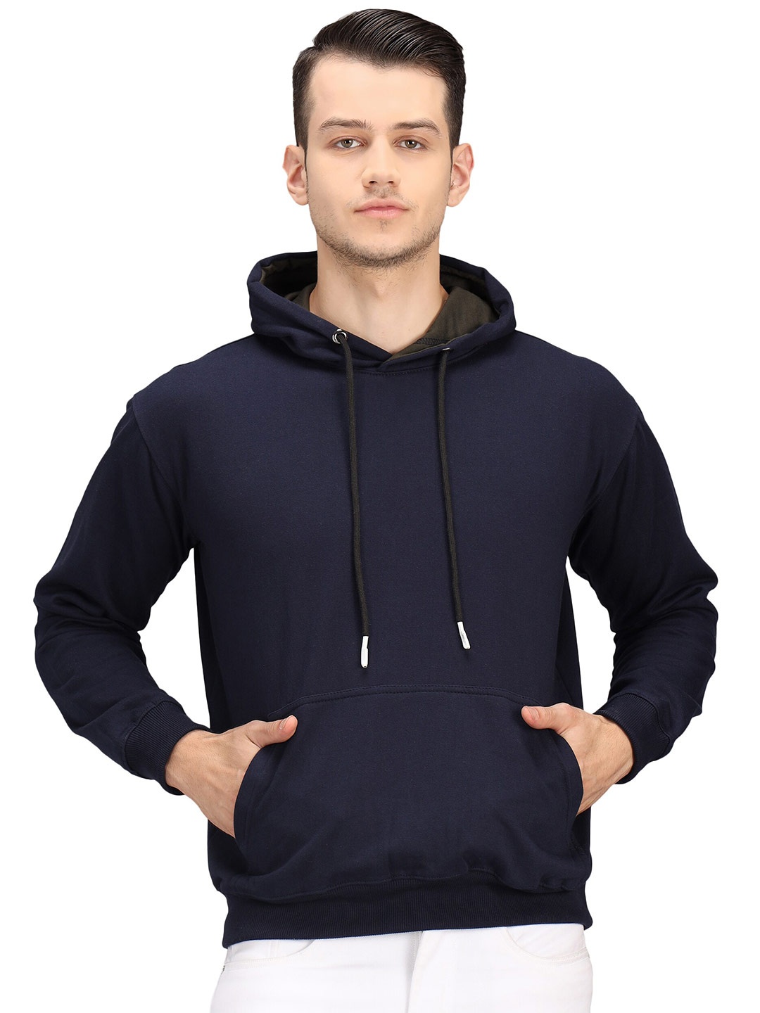 

PockMAN Men Blue Hooded Sweatshirt
