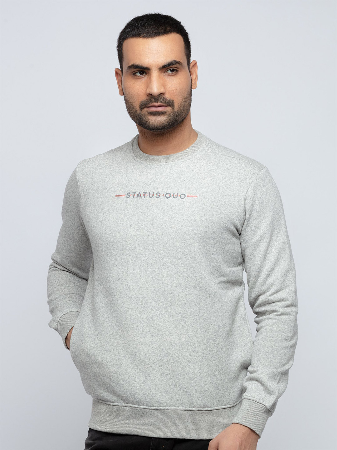 

Status Quo Men Grey Melange Sweatshirt