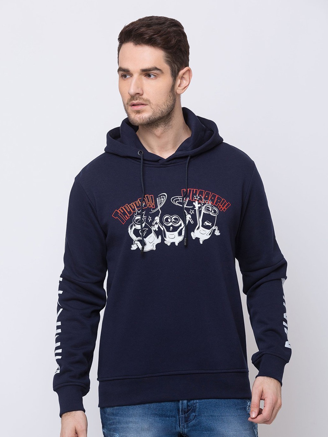 

Status Quo Men Navy Blue Printed Sweatshirt