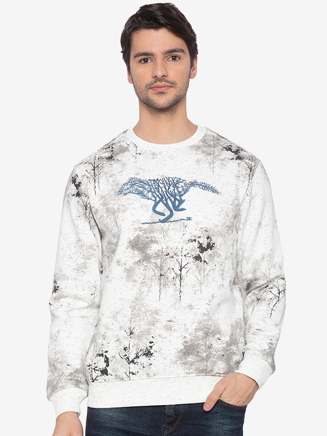 

Status Quo Men Off White Printed Sweatshirt