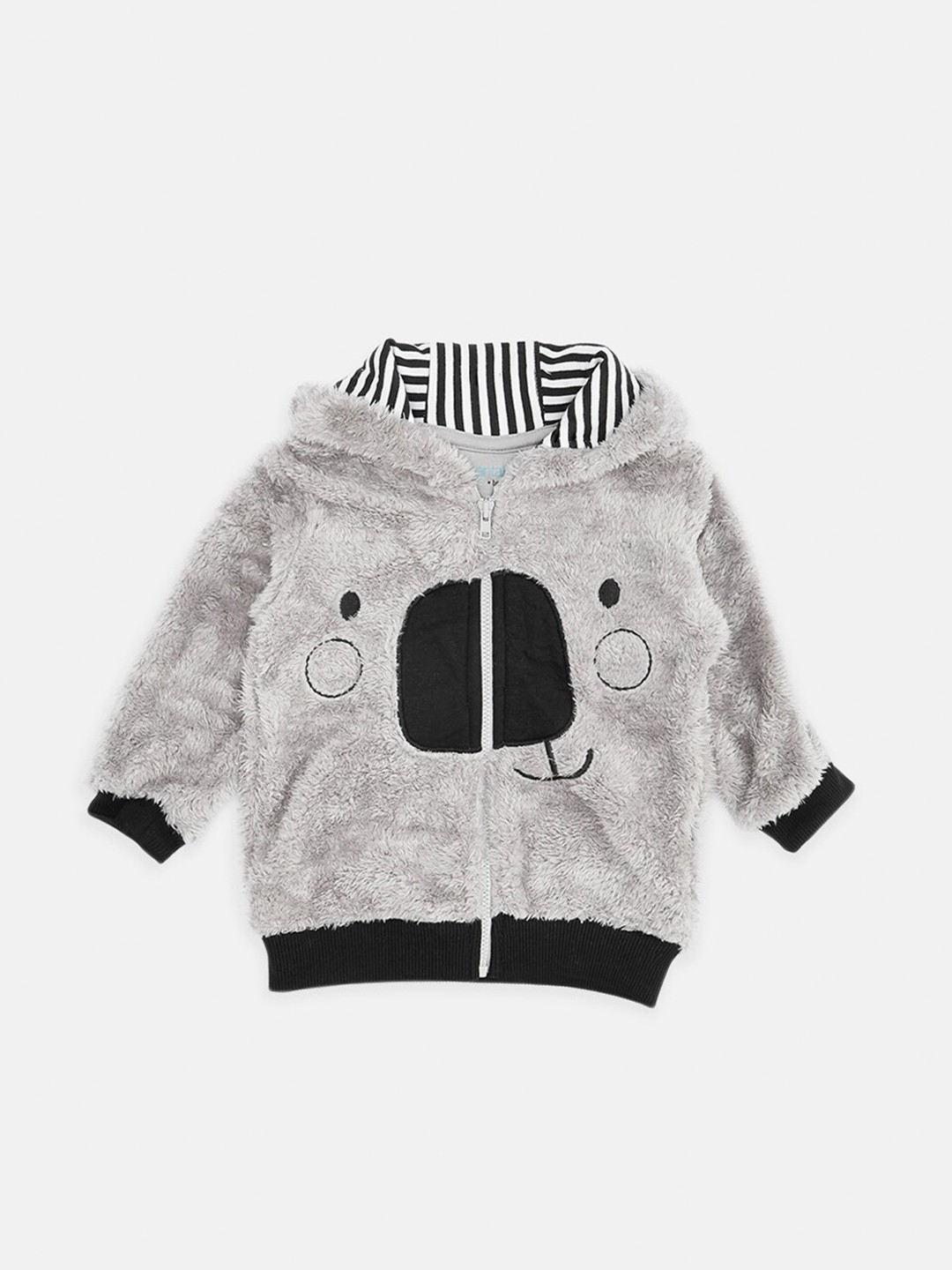 

Pantaloons Baby Boys Grey Hooded Sweatshirt
