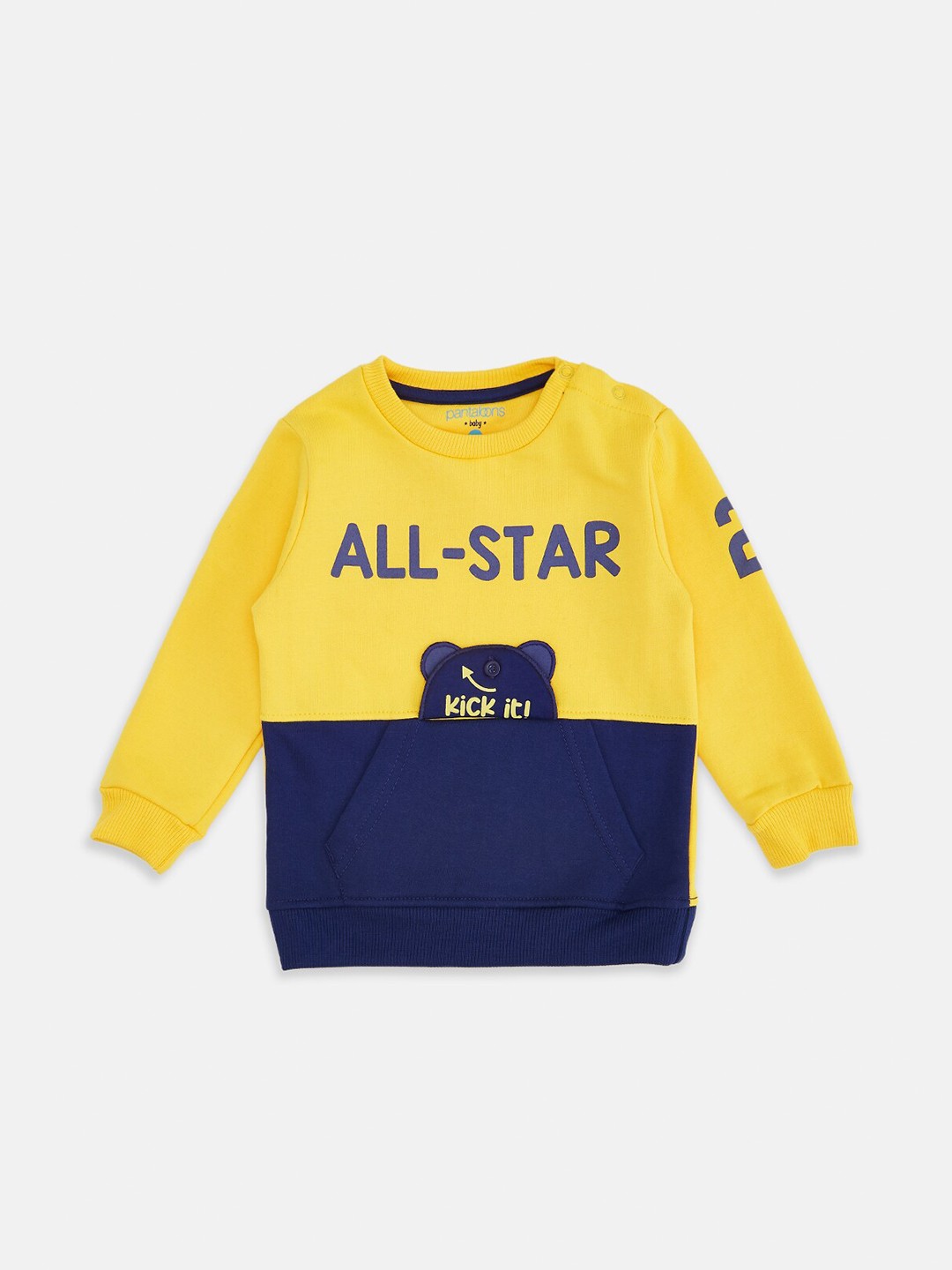 

Pantaloons Baby Boys Yellow Colourblocked Sweatshirt
