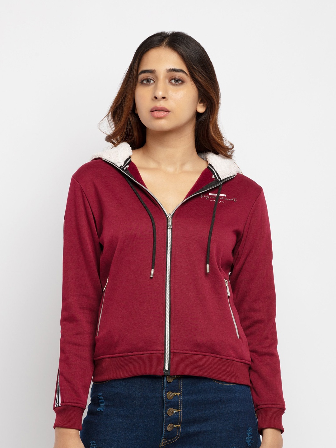 

Status Quo Women Red Hooded Sweatshirt